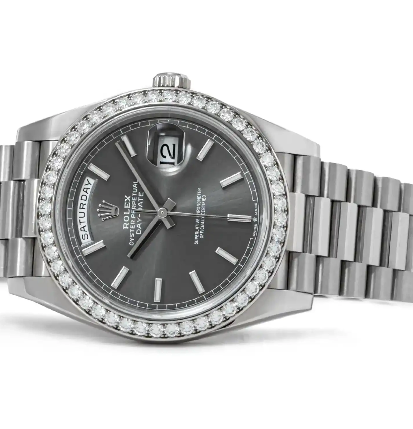 PrestigiousJewelers Rolex Day-Date 228349RBR White Gold 0308